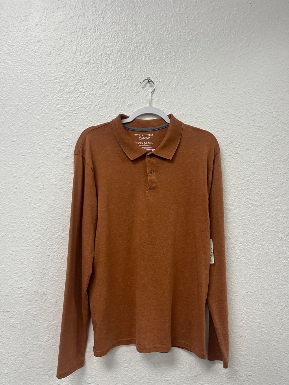 Lucky Brand Burnt Orange Polo Shirt Casual Comfort
#1048